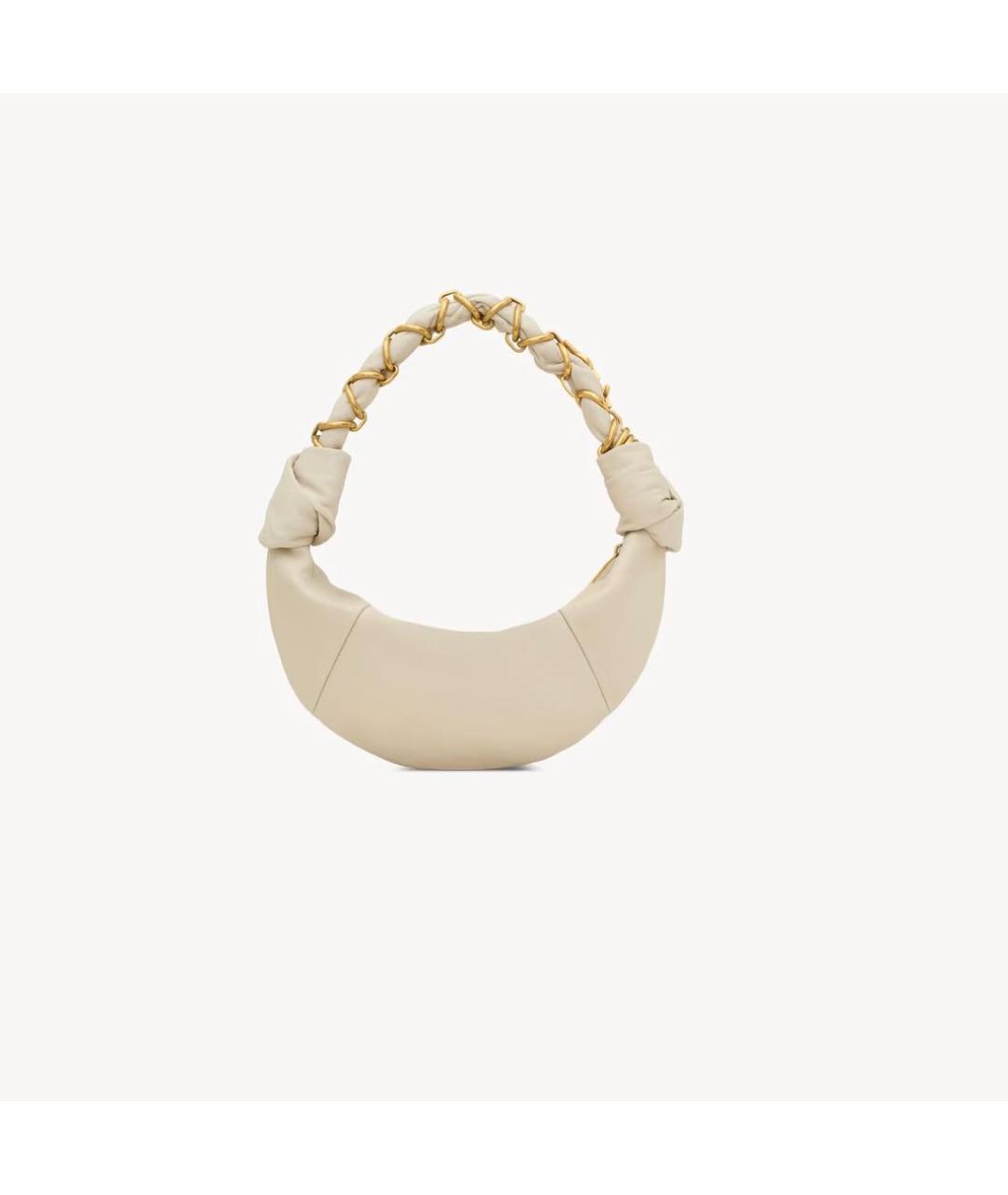 SAINT LAURENT Белая кожаная сумка с короткими ручками, фото 2