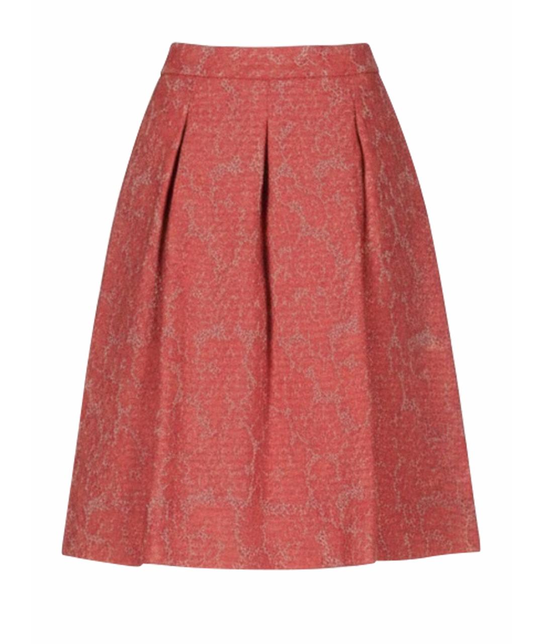 LIU JO Коралловая хлопковая юбка миди, фото 1