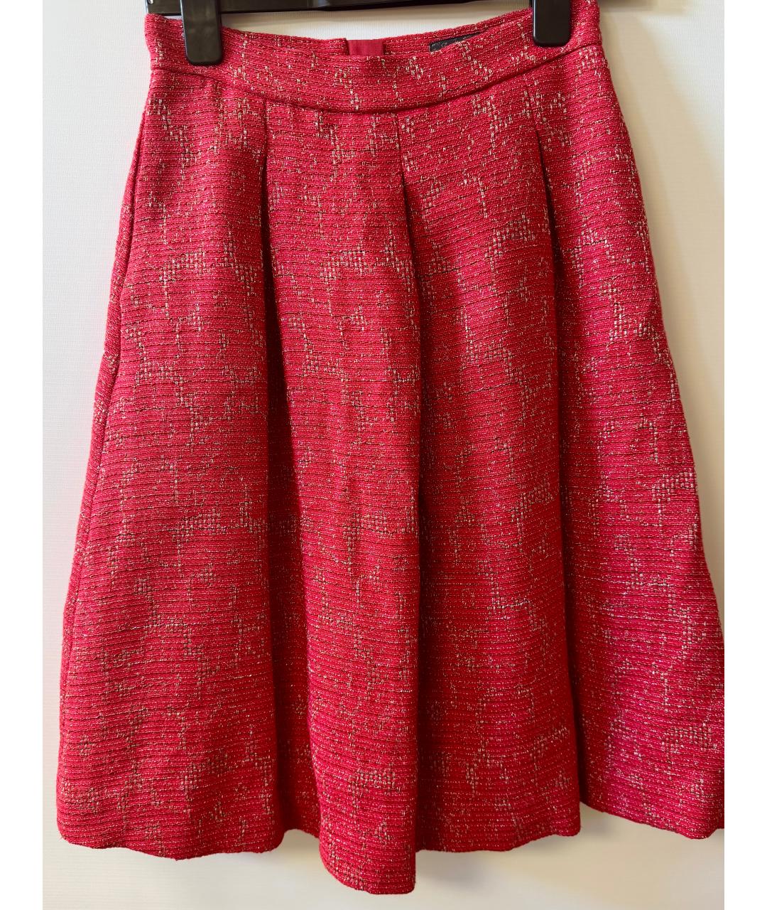 LIU JO Коралловая хлопковая юбка миди, фото 2