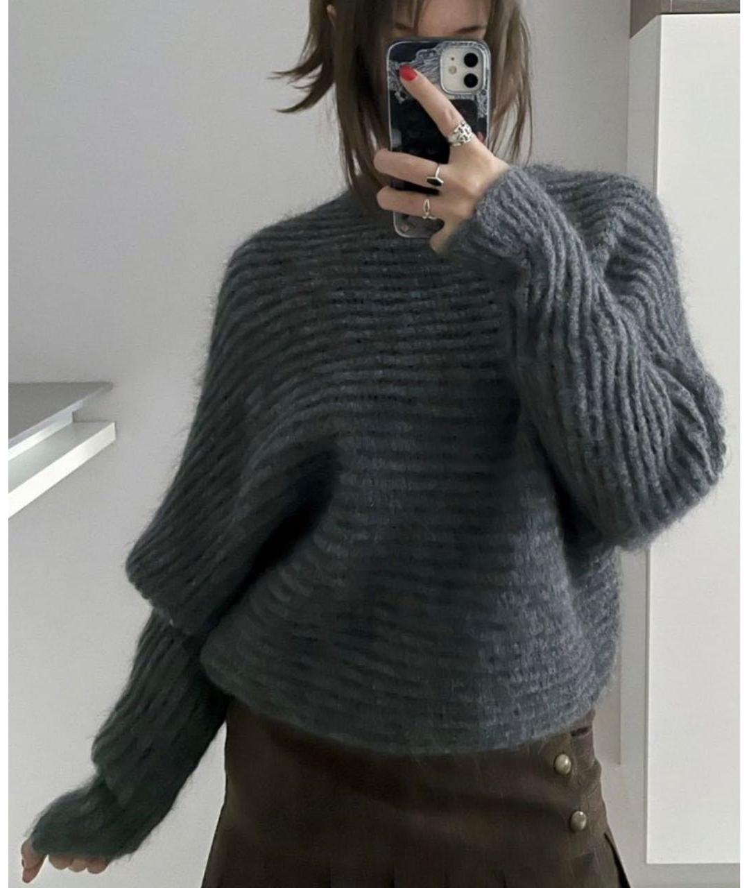 MAJE Серый шерстяной джемпер / свитер, фото 4