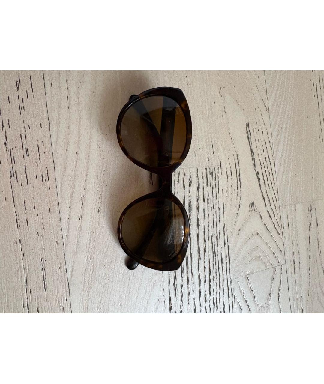 CHANEL Коричневые пластиковые солнцезащитные очки, фото 9