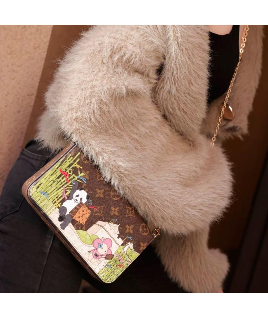 LOUIS VUITTON Коричневая сумка с короткими ручками, фото 3