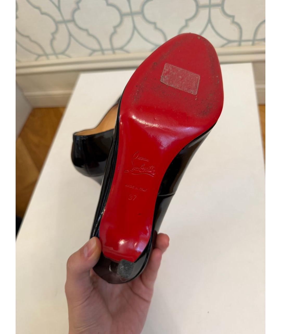 CHRISTIAN LOUBOUTIN Черные туфли из лакированной кожи, фото 5