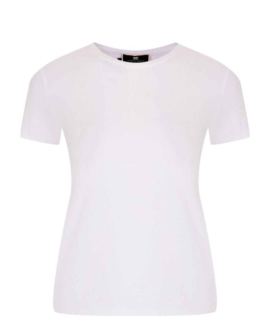 ELISABETTA FRANCHI Белая хлопковая футболка, фото 1