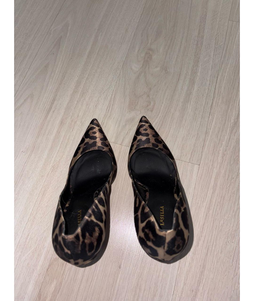 LE SILLA Коричневые текстильные туфли, фото 3