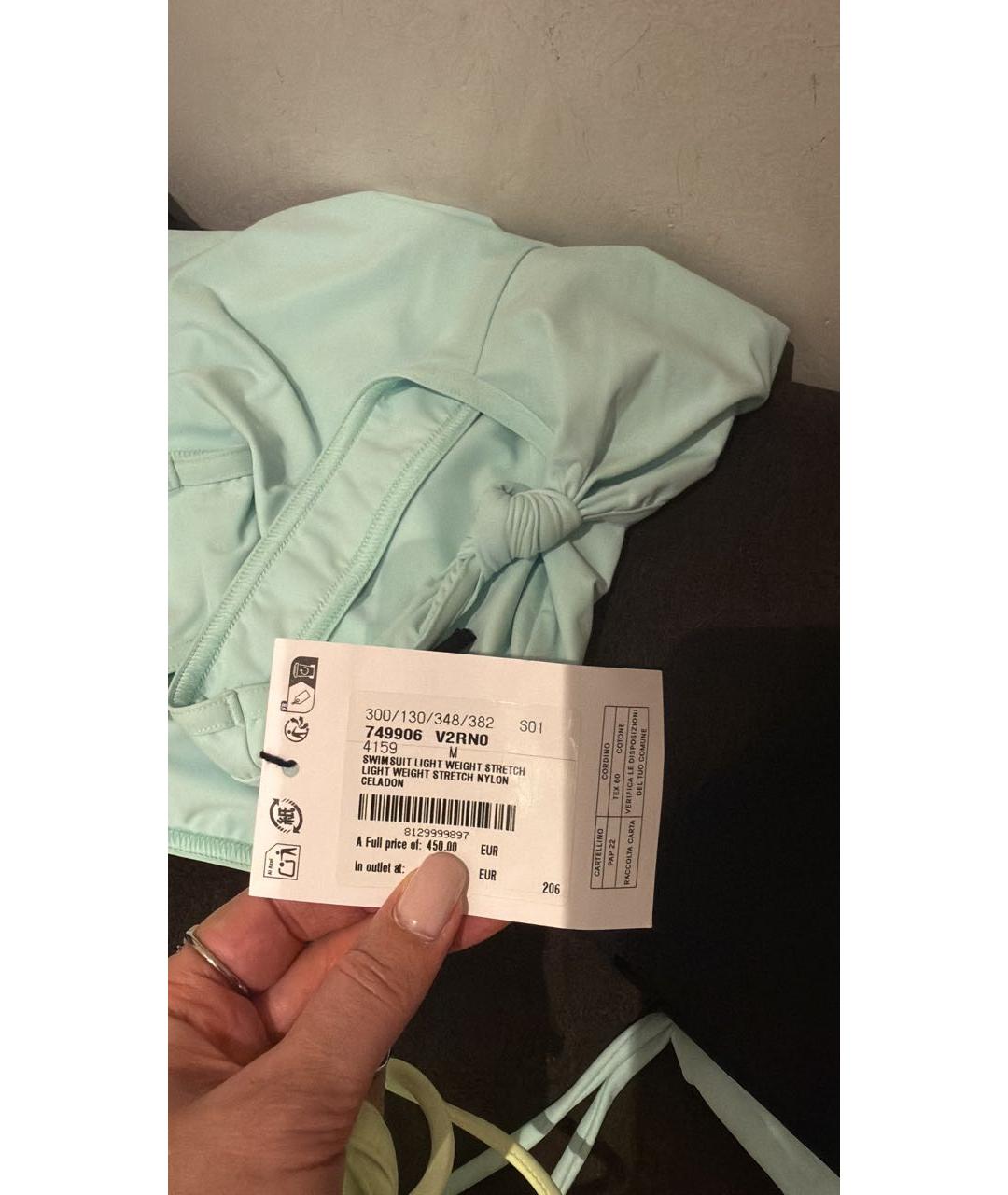 BOTTEGA VENETA Голубой полиамидовый купальник, фото 6