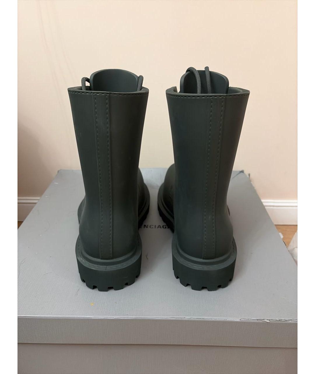 BALENCIAGA Хаки резиновые высокие ботинки, фото 4