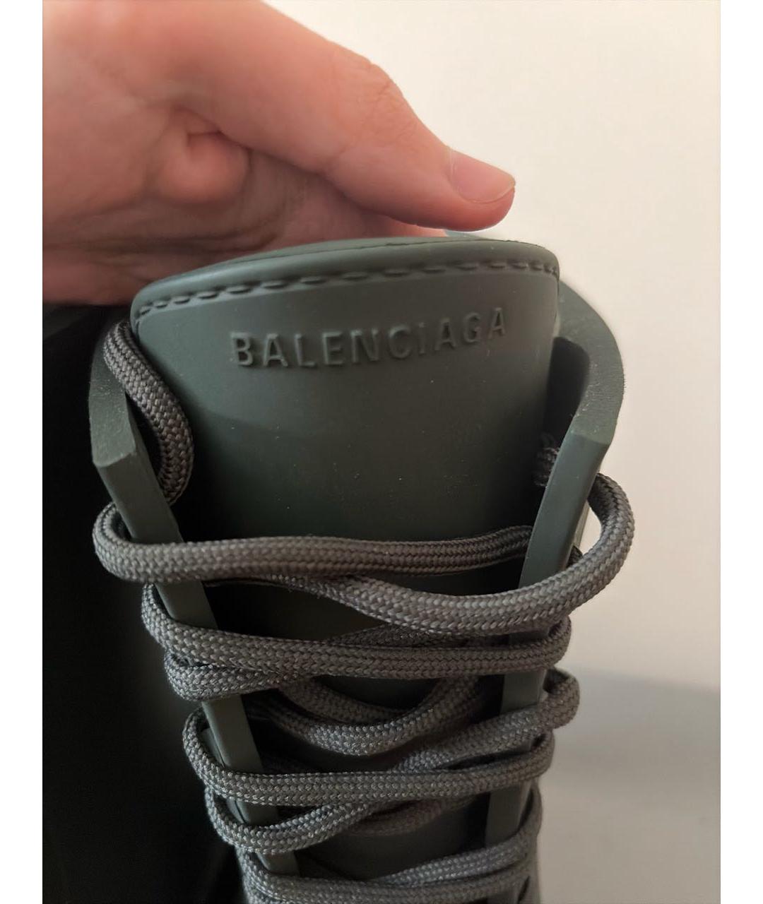 BALENCIAGA Хаки резиновые высокие ботинки, фото 6