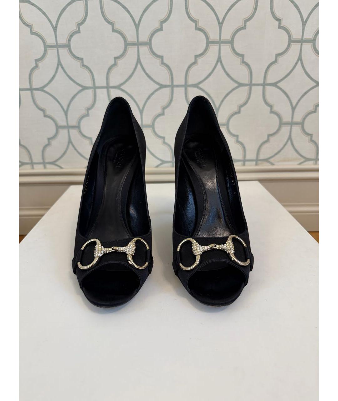 GUCCI Черные текстильные туфли, фото 2