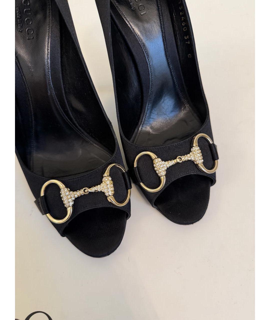 GUCCI Черные текстильные туфли, фото 5