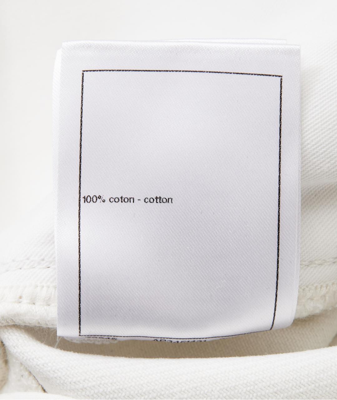 CHANEL Белые хлопковые прямые джинсы, фото 5