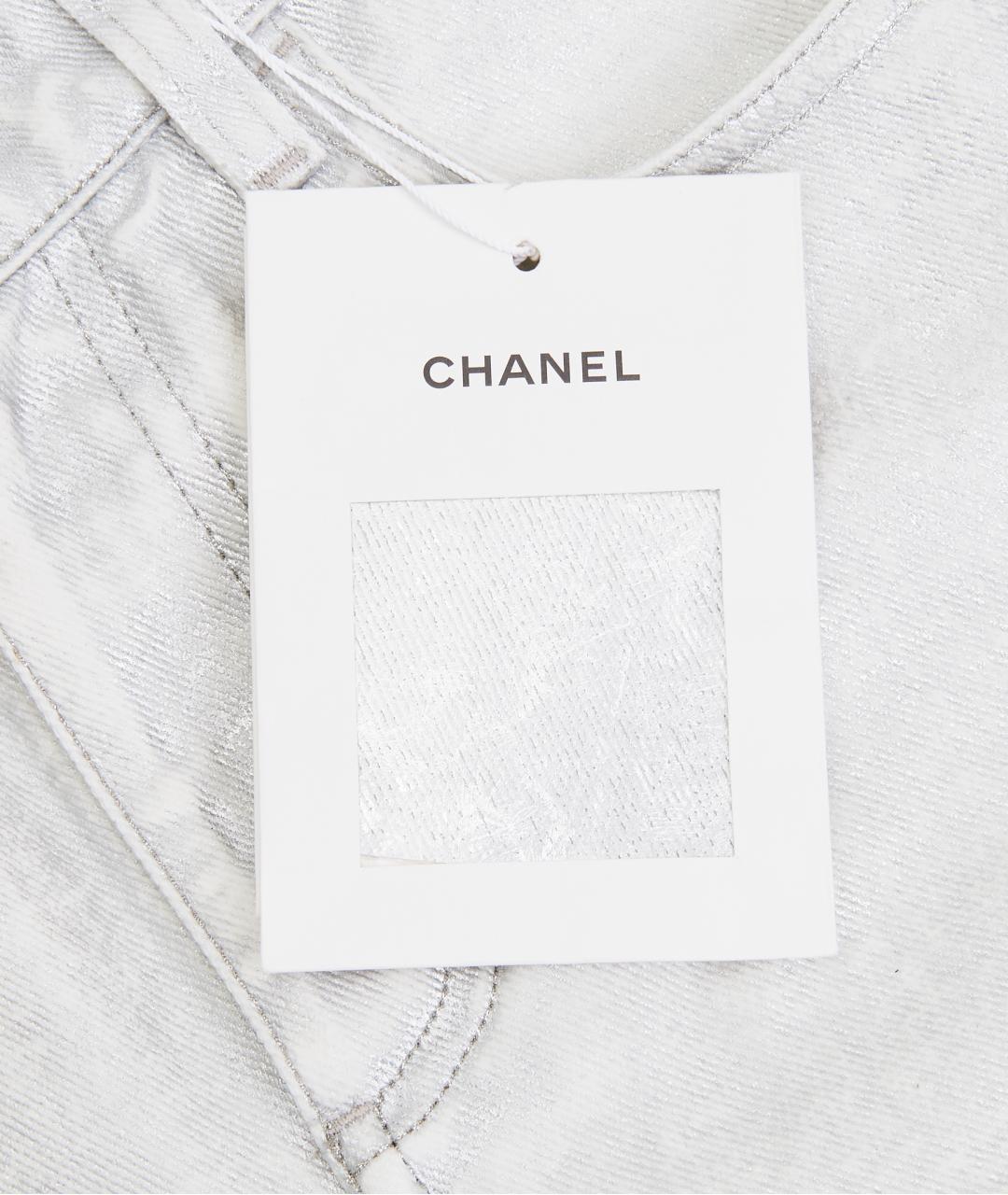 CHANEL Белые хлопковые прямые джинсы, фото 3