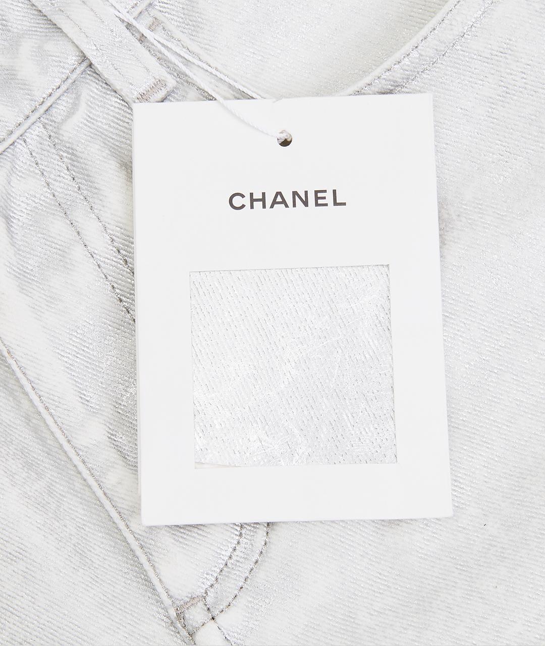 CHANEL Белые хлопковые прямые джинсы, фото 9