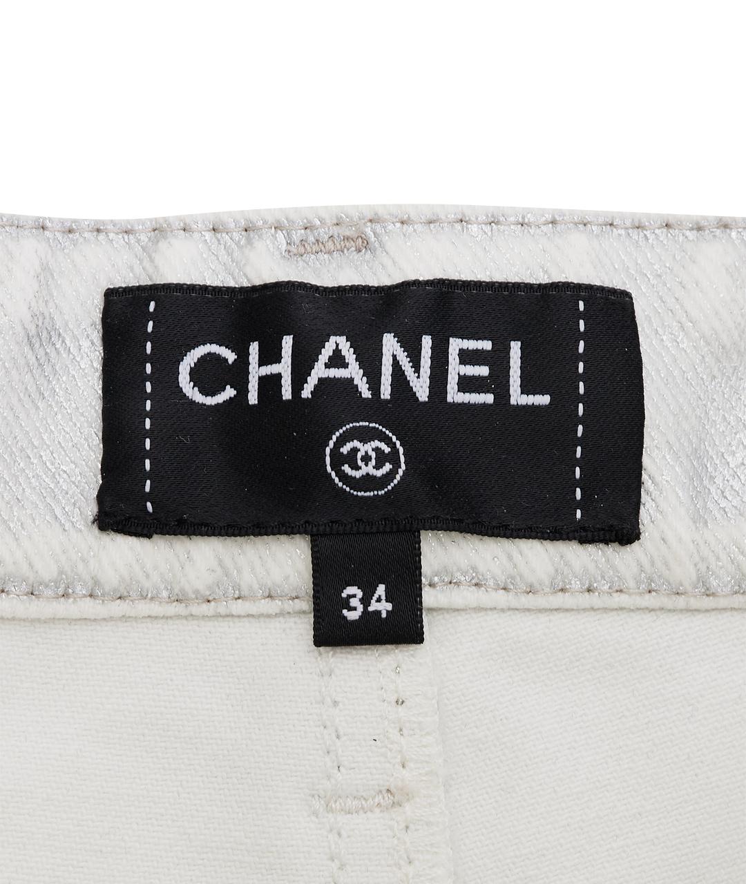 CHANEL Белые хлопковые прямые джинсы, фото 10