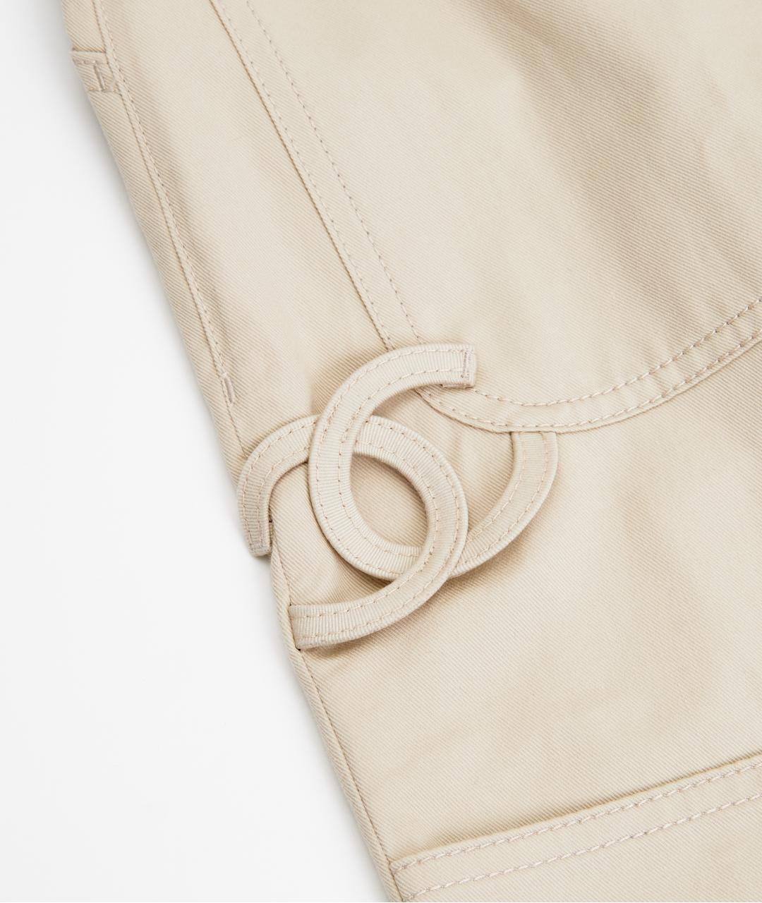 CHANEL Бежевые хлопковые прямые джинсы, фото 7