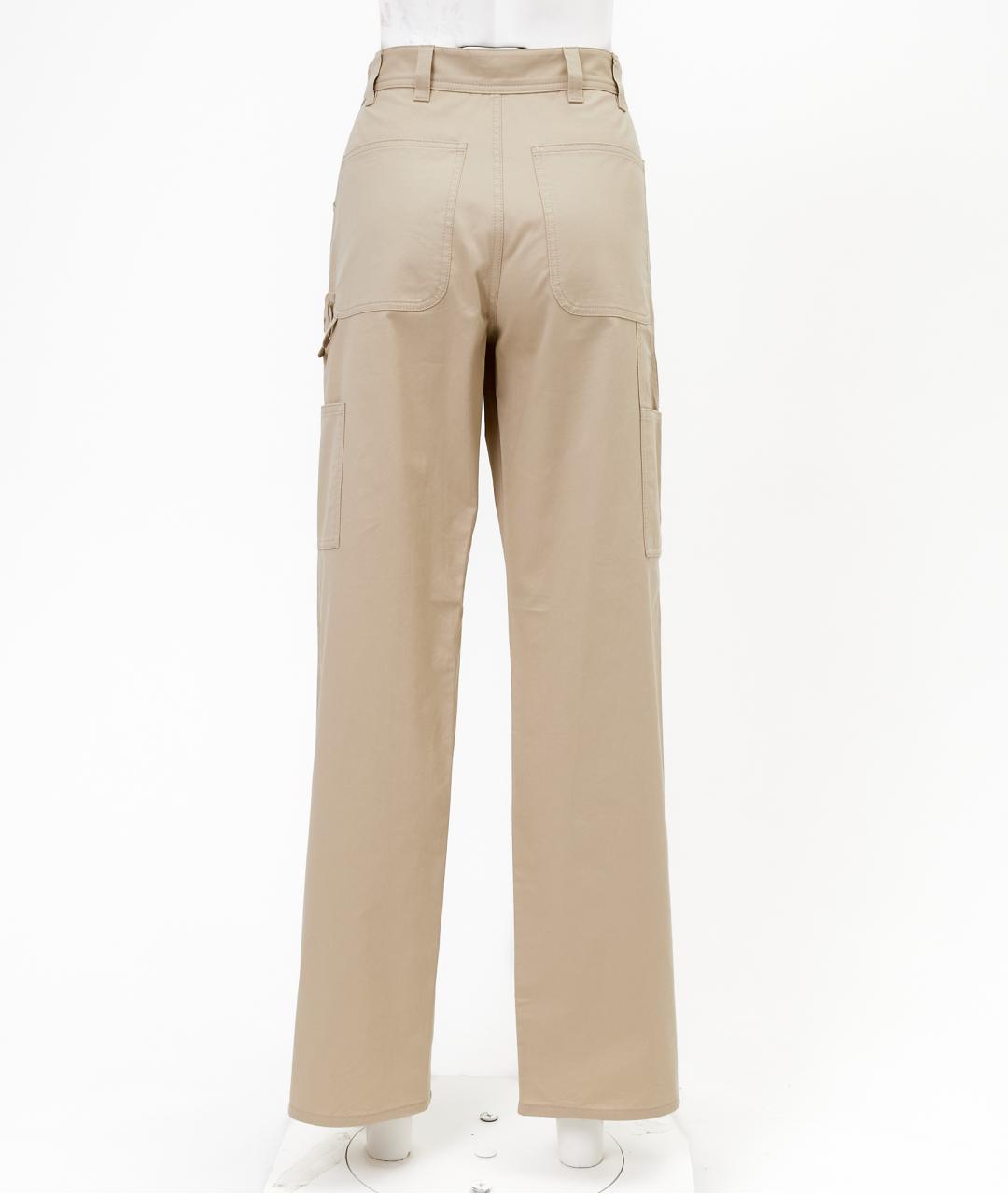 CHANEL Бежевые хлопковые прямые джинсы, фото 3