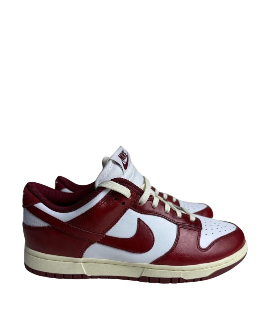 NIKE Бордовые кожаные низкие кроссовки / кеды, фото 1