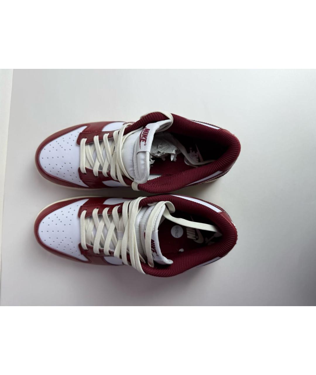 NIKE Бордовые кожаные низкие кроссовки / кеды, фото 3