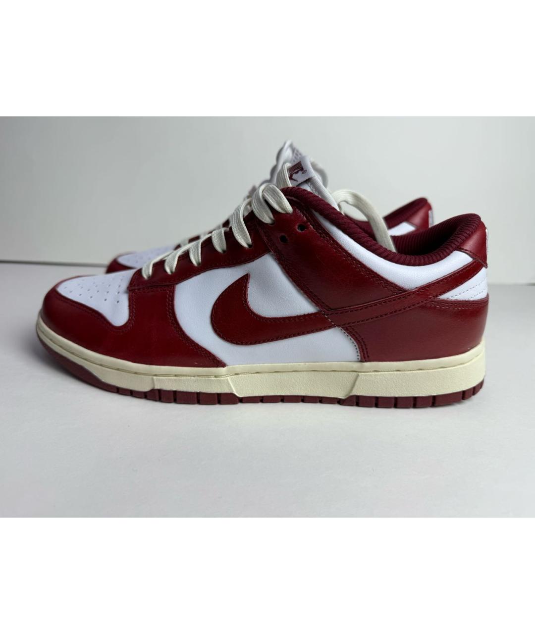 NIKE Бордовые кожаные низкие кроссовки / кеды, фото 7