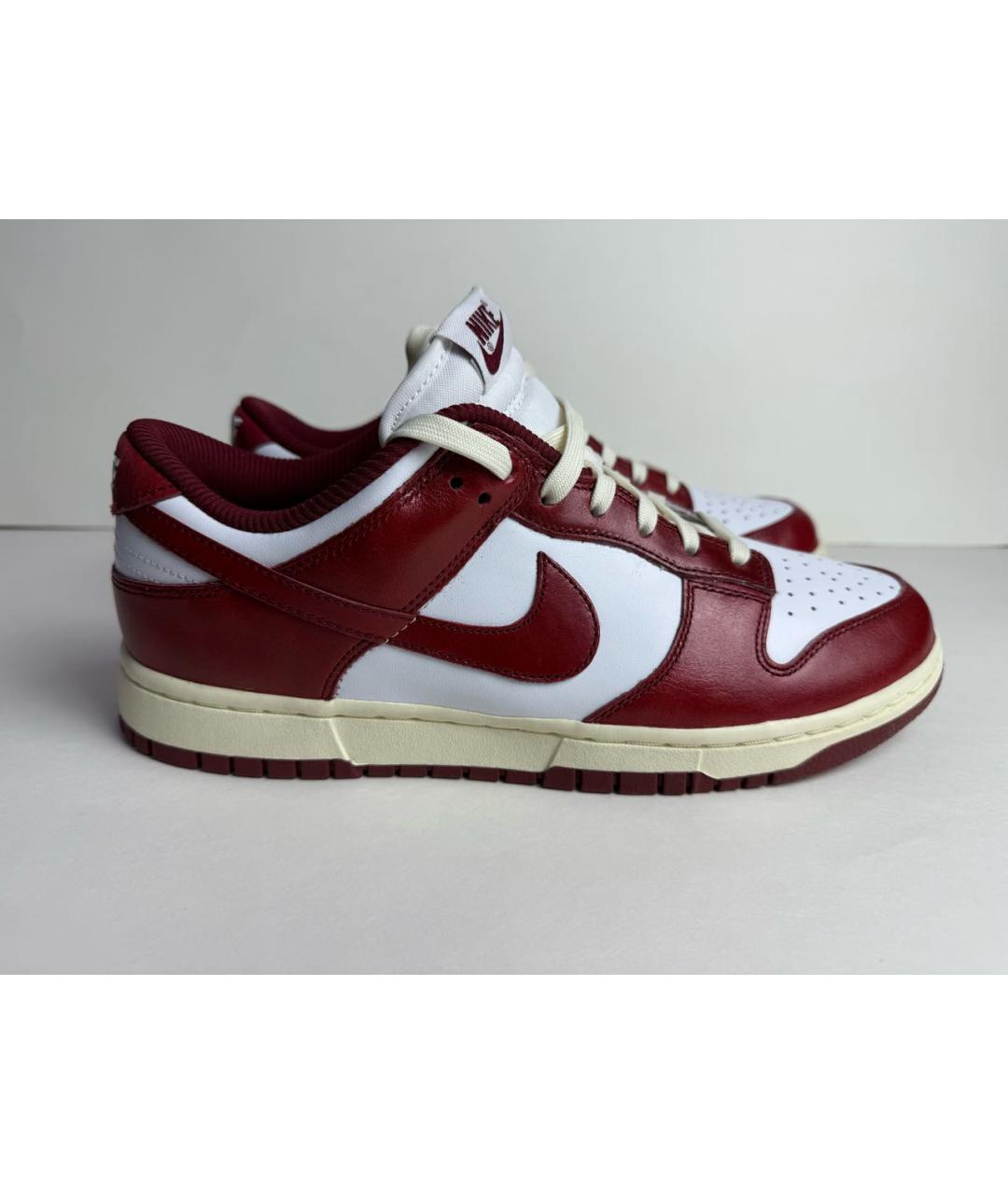 NIKE Бордовые кожаные низкие кроссовки / кеды, фото 8