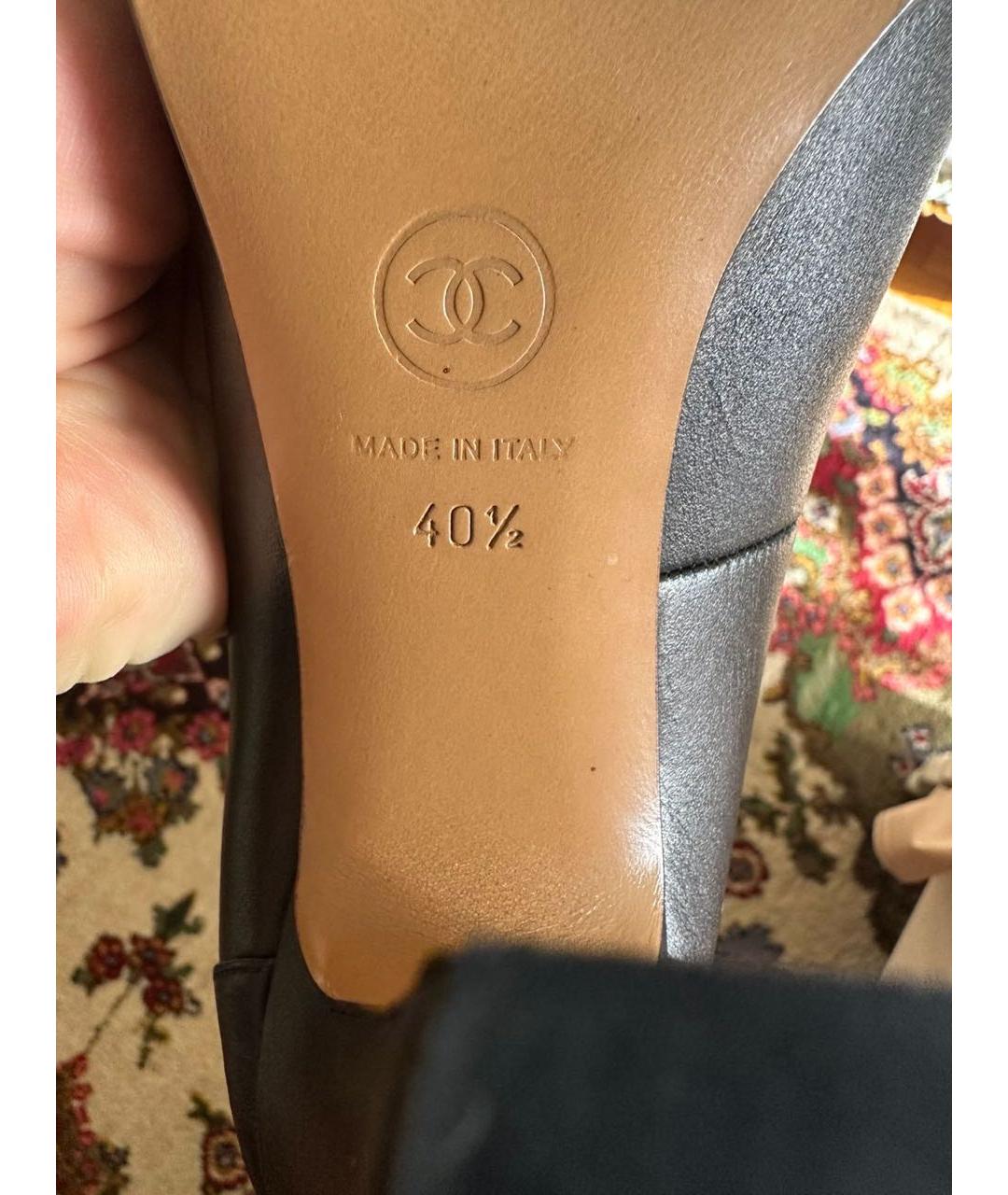 CHANEL Черные кожаные туфли, фото 6