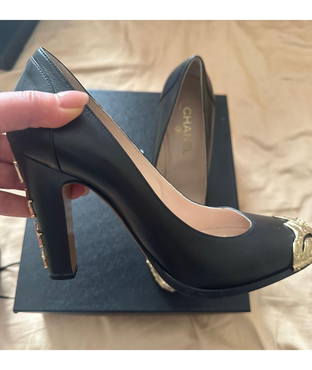 CHANEL Черные кожаные туфли, фото 8