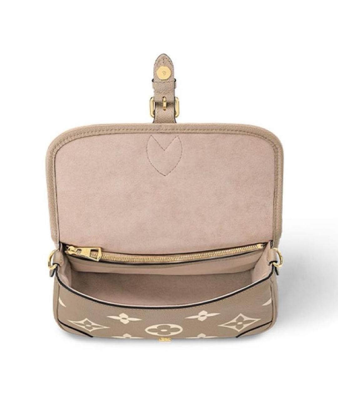 LOUIS VUITTON Бежевая кожаная сумка через плечо, фото 5