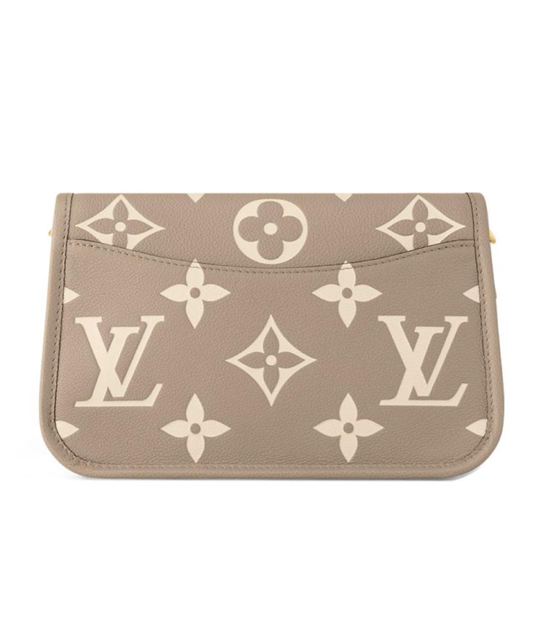LOUIS VUITTON Бежевая кожаная сумка через плечо, фото 4