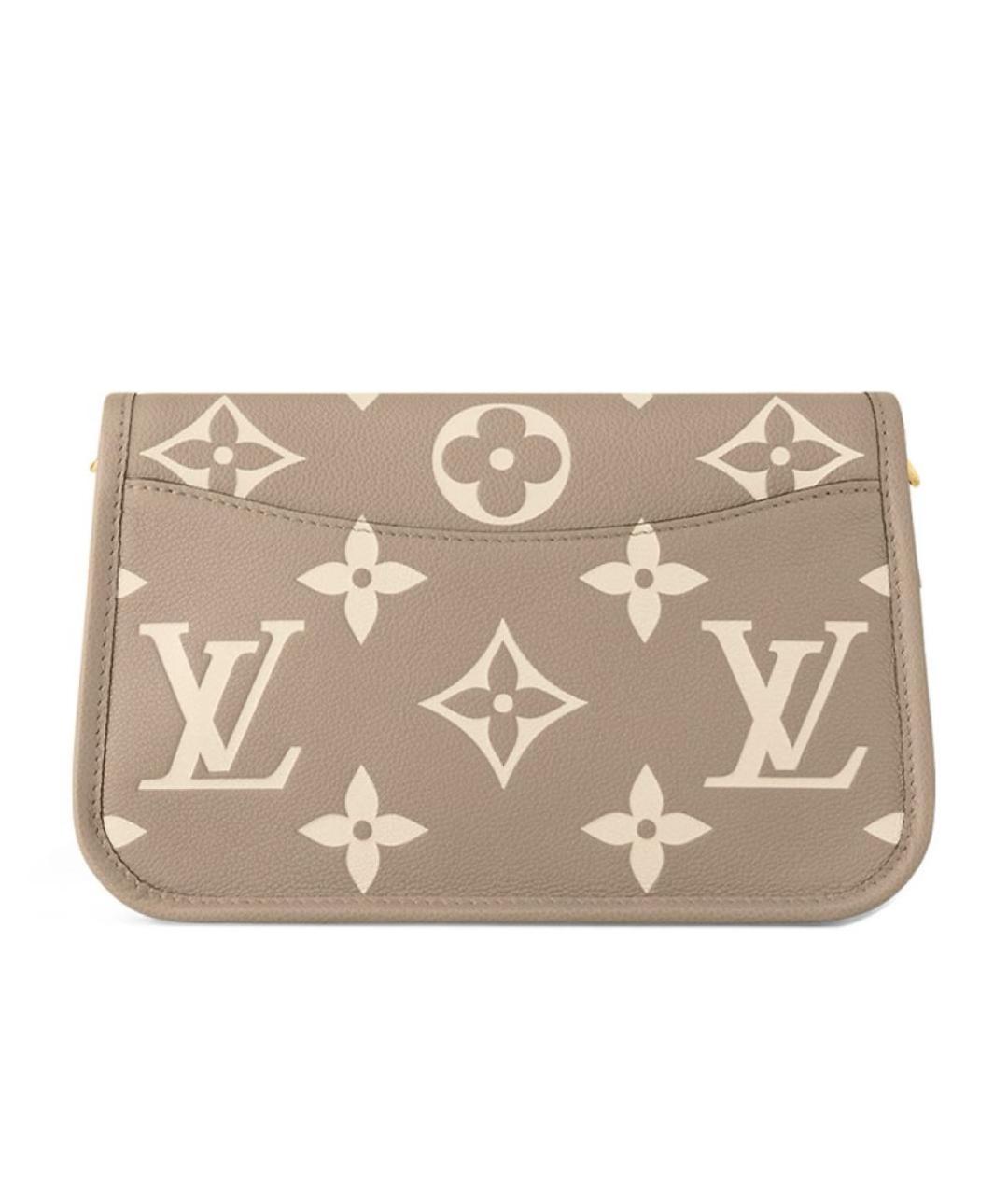 LOUIS VUITTON Бежевая кожаная сумка через плечо, фото 4