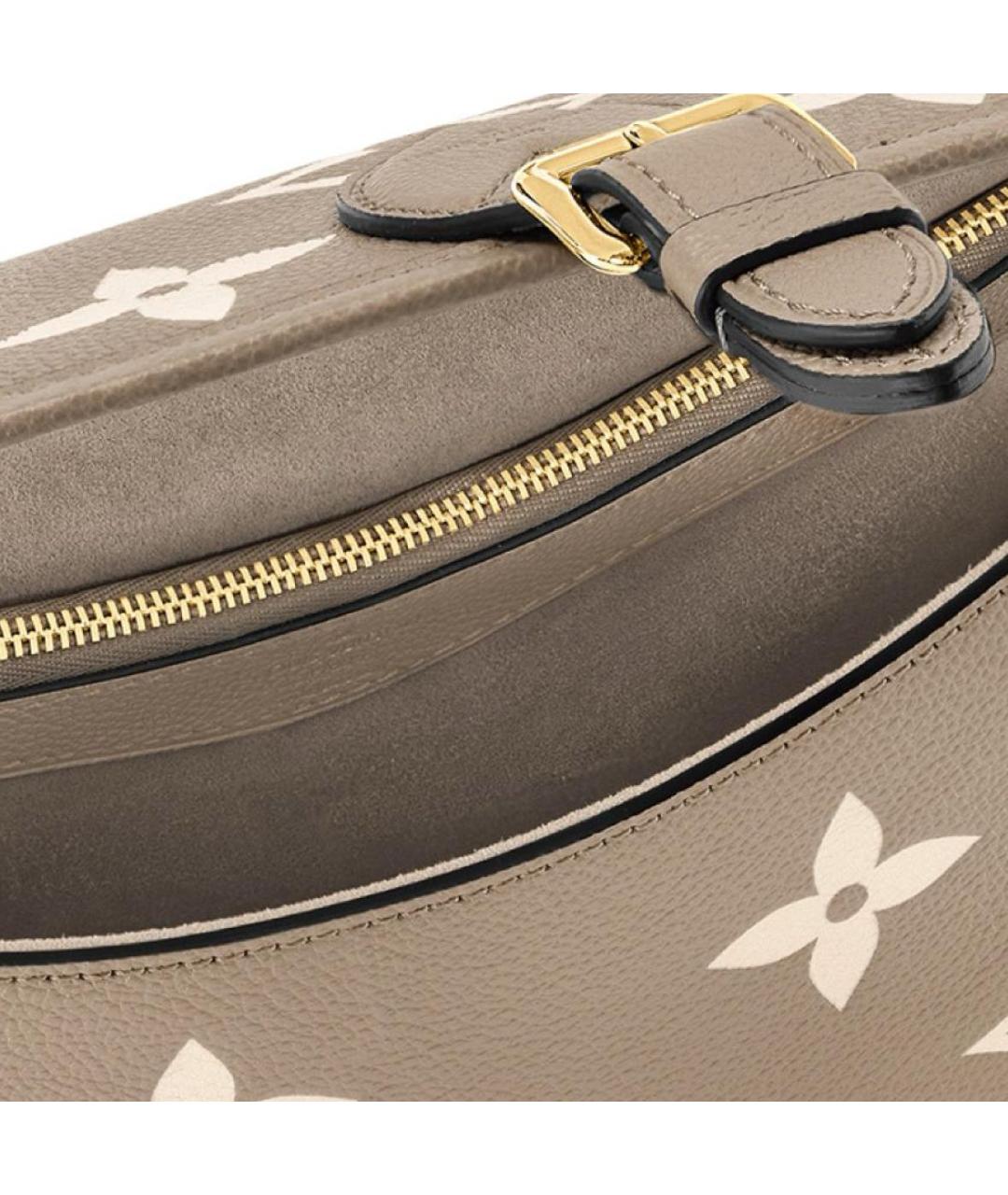 LOUIS VUITTON Бежевая кожаная сумка через плечо, фото 6