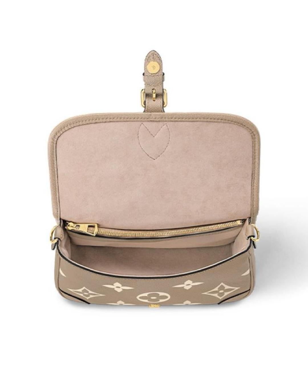 LOUIS VUITTON Бежевая кожаная сумка через плечо, фото 5