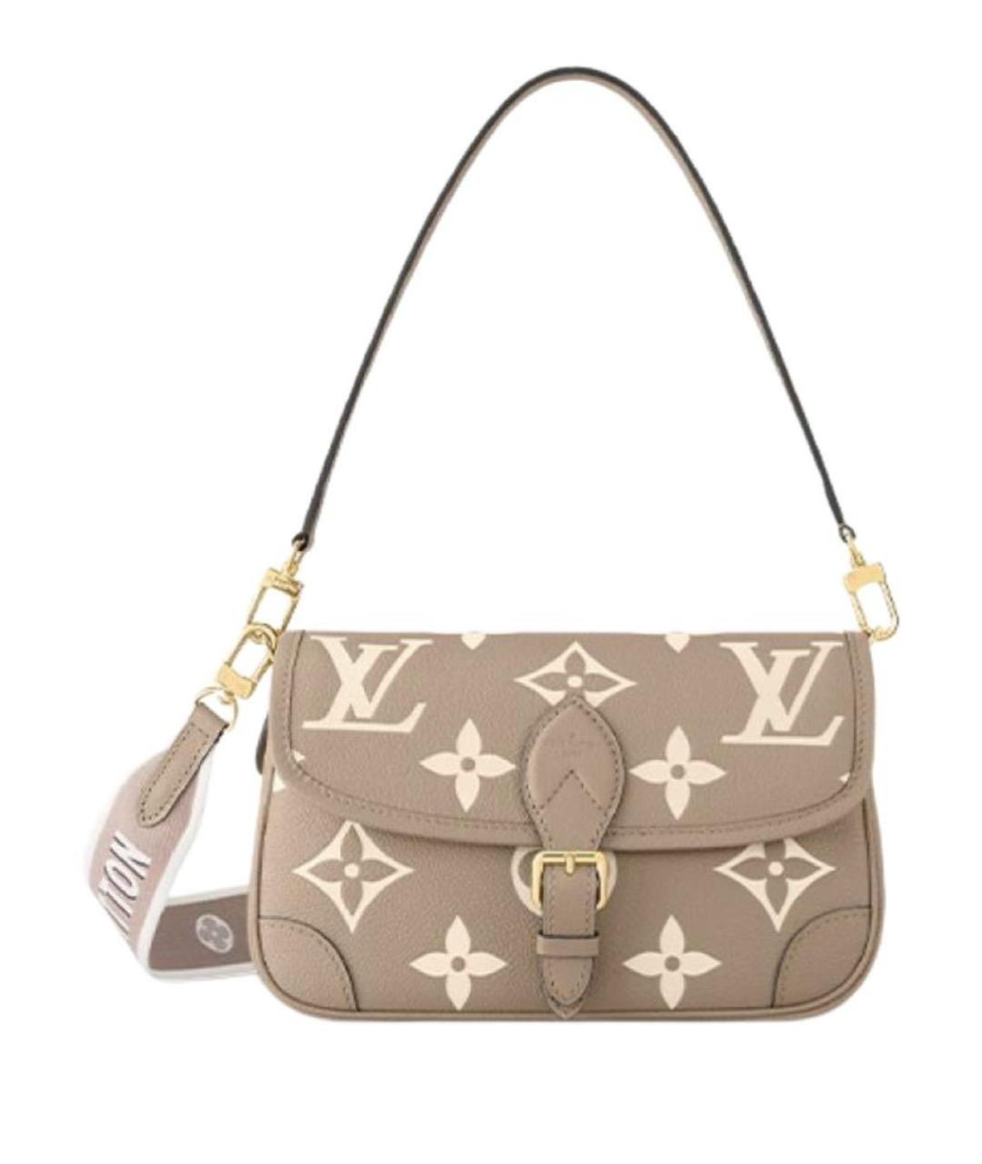 LOUIS VUITTON Бежевая кожаная сумка через плечо, фото 3