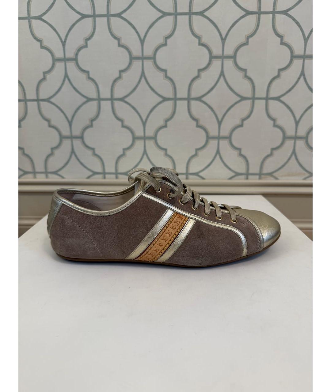 LOUIS VUITTON Бежевые замшевые кеды, фото 6