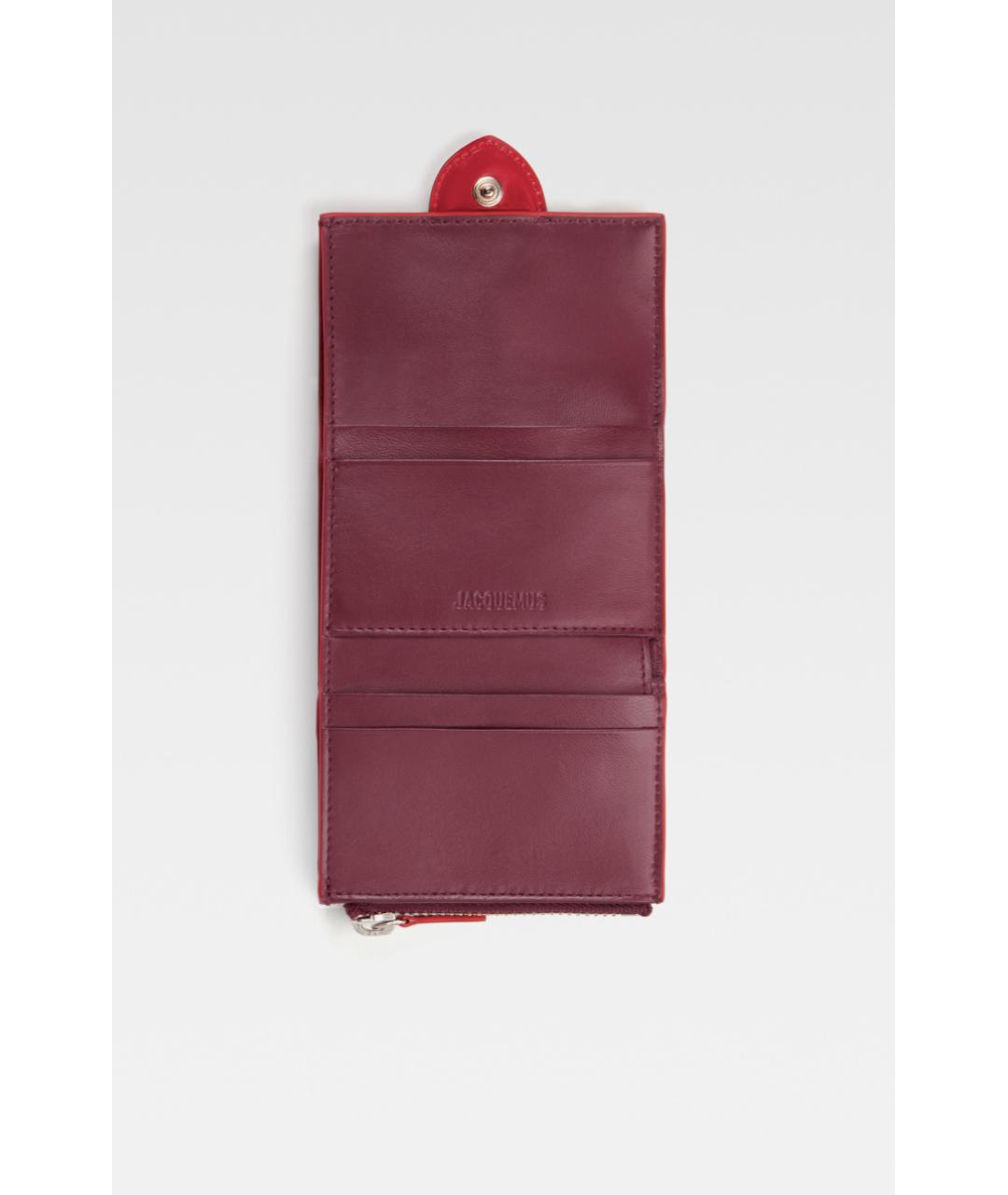 JACQUEMUS Красный кошелек из лакированной кожи, фото 4