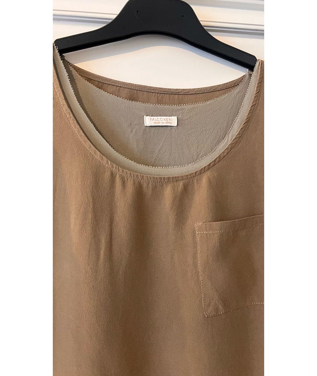 FALCONERI Хаки шелковое коктейльное платье, фото 2