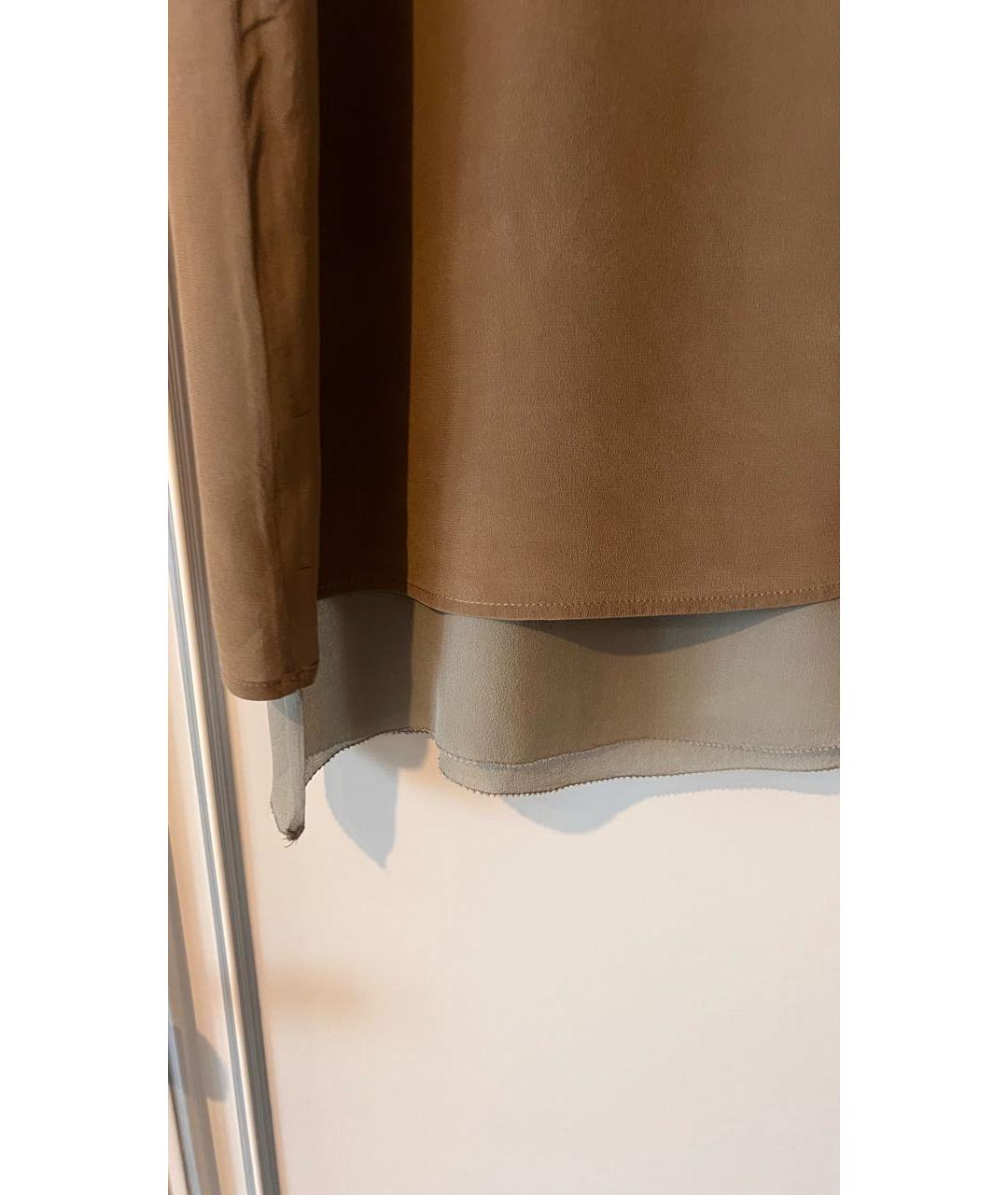 FALCONERI Хаки шелковое коктейльное платье, фото 4