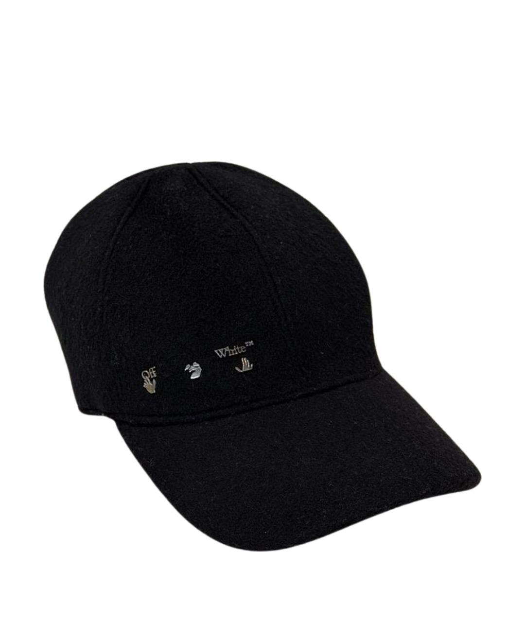OFF-WHITE Черная шерстяная кепка, фото 1