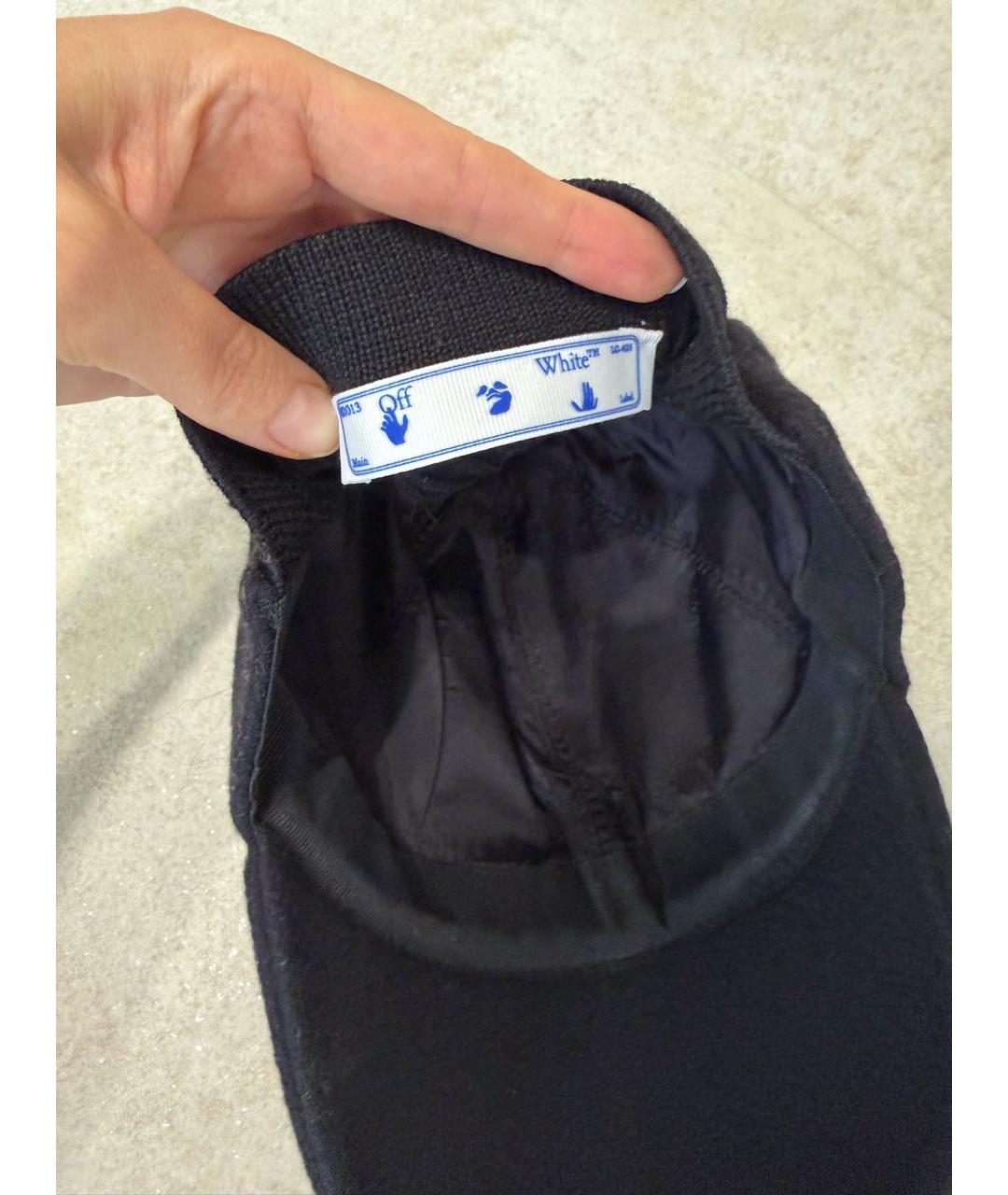 OFF-WHITE Черная шерстяная кепка, фото 3