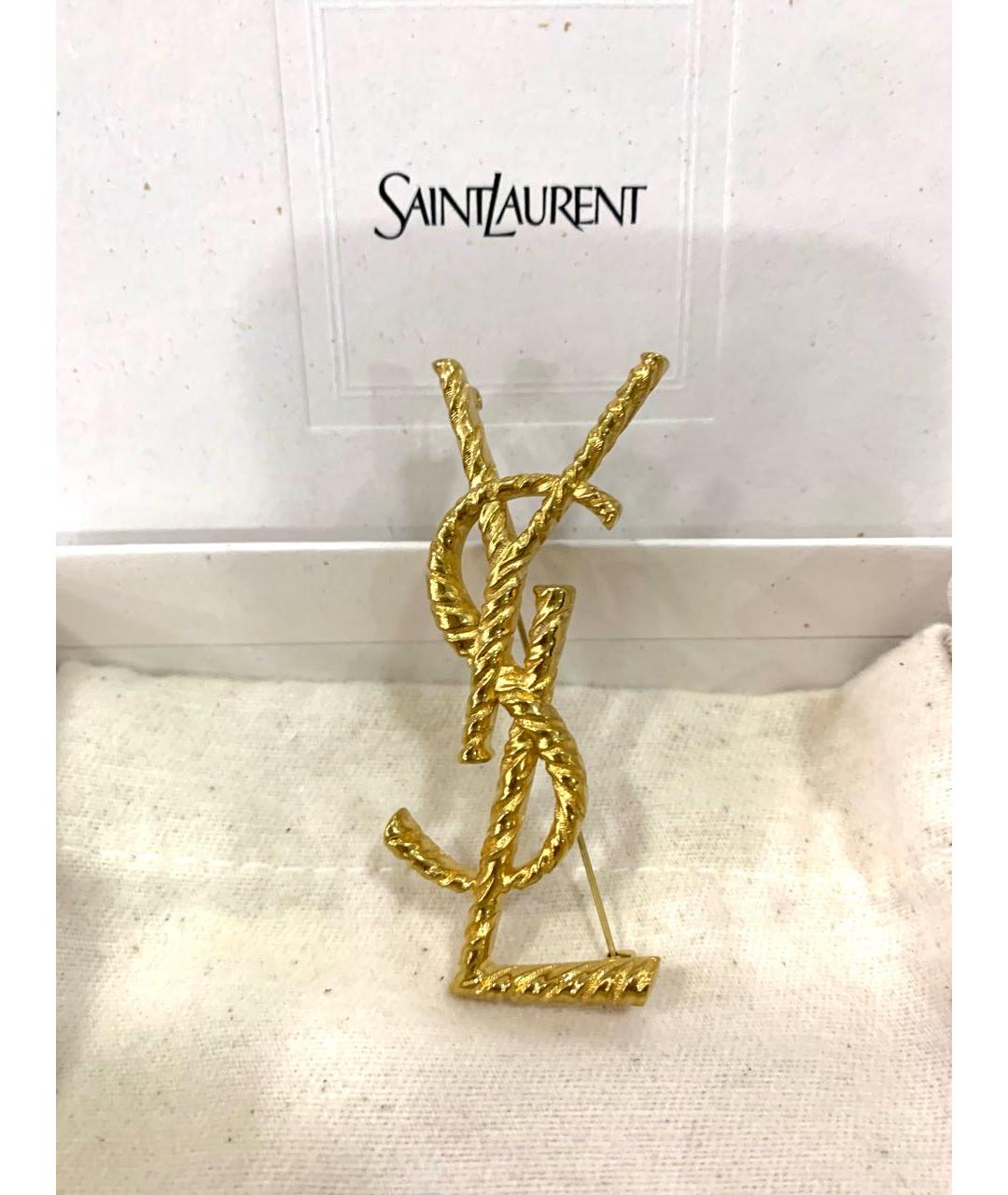 SAINT LAURENT Золотая металлическая булавка / брошь, фото 5
