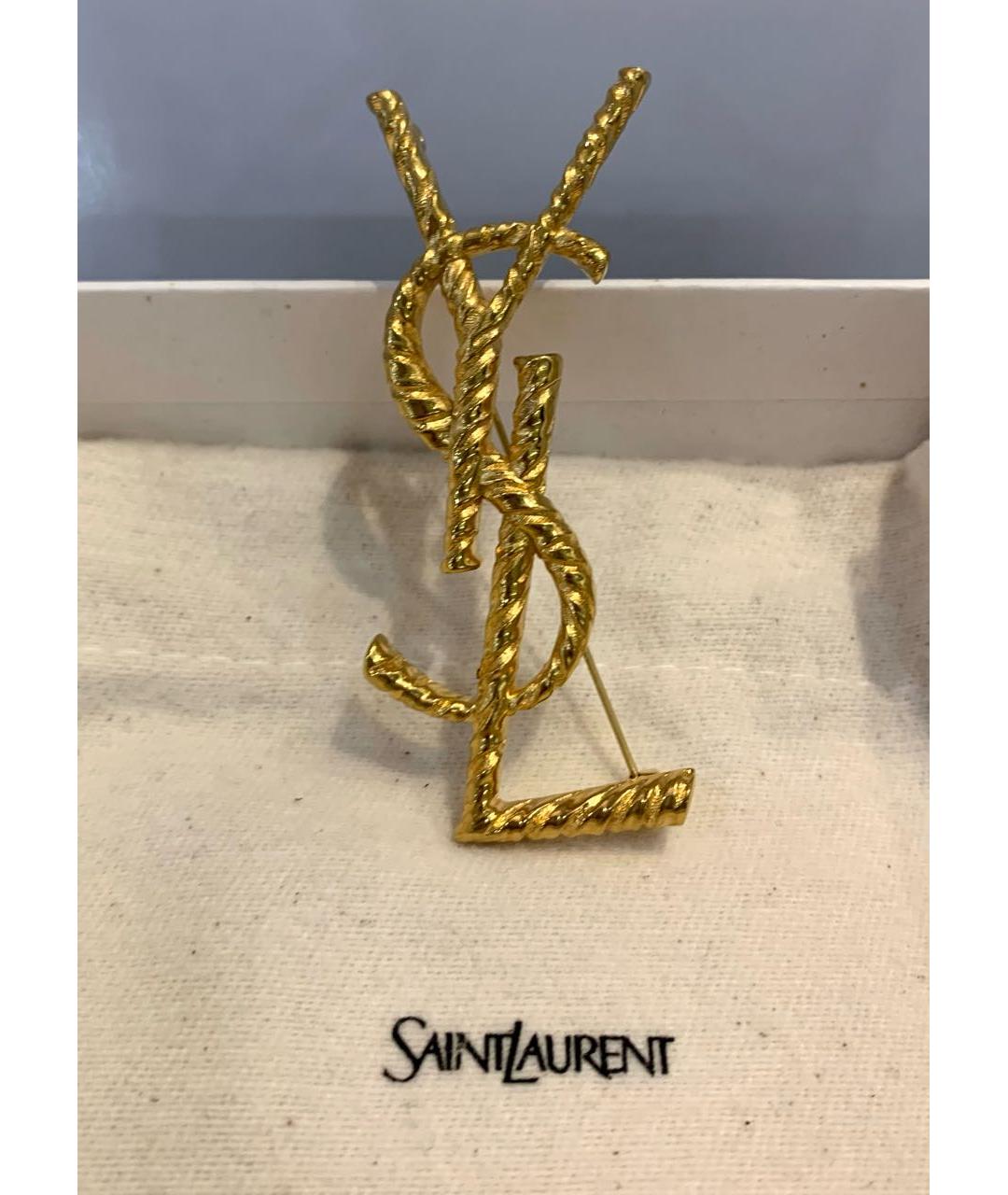 SAINT LAURENT Золотая металлическая булавка / брошь, фото 3