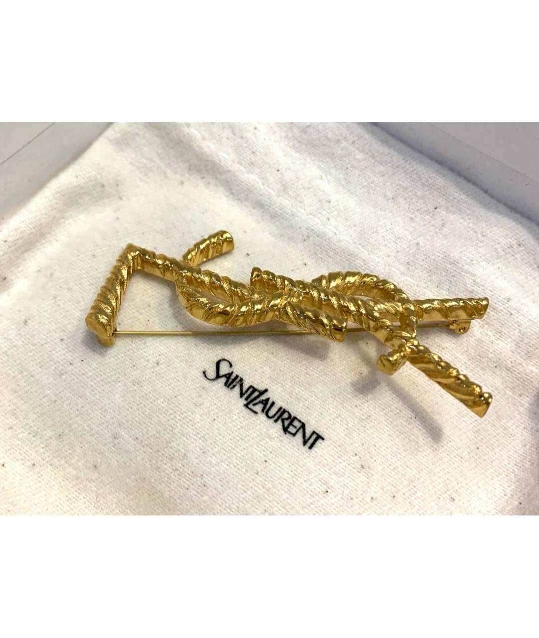SAINT LAURENT Золотая металлическая булавка / брошь, фото 2