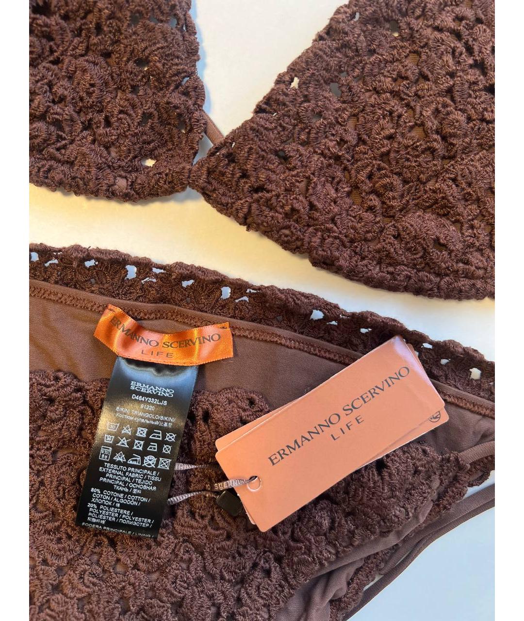 ERMANNO SCERVINO Коричневый хлопковый купальник, фото 2