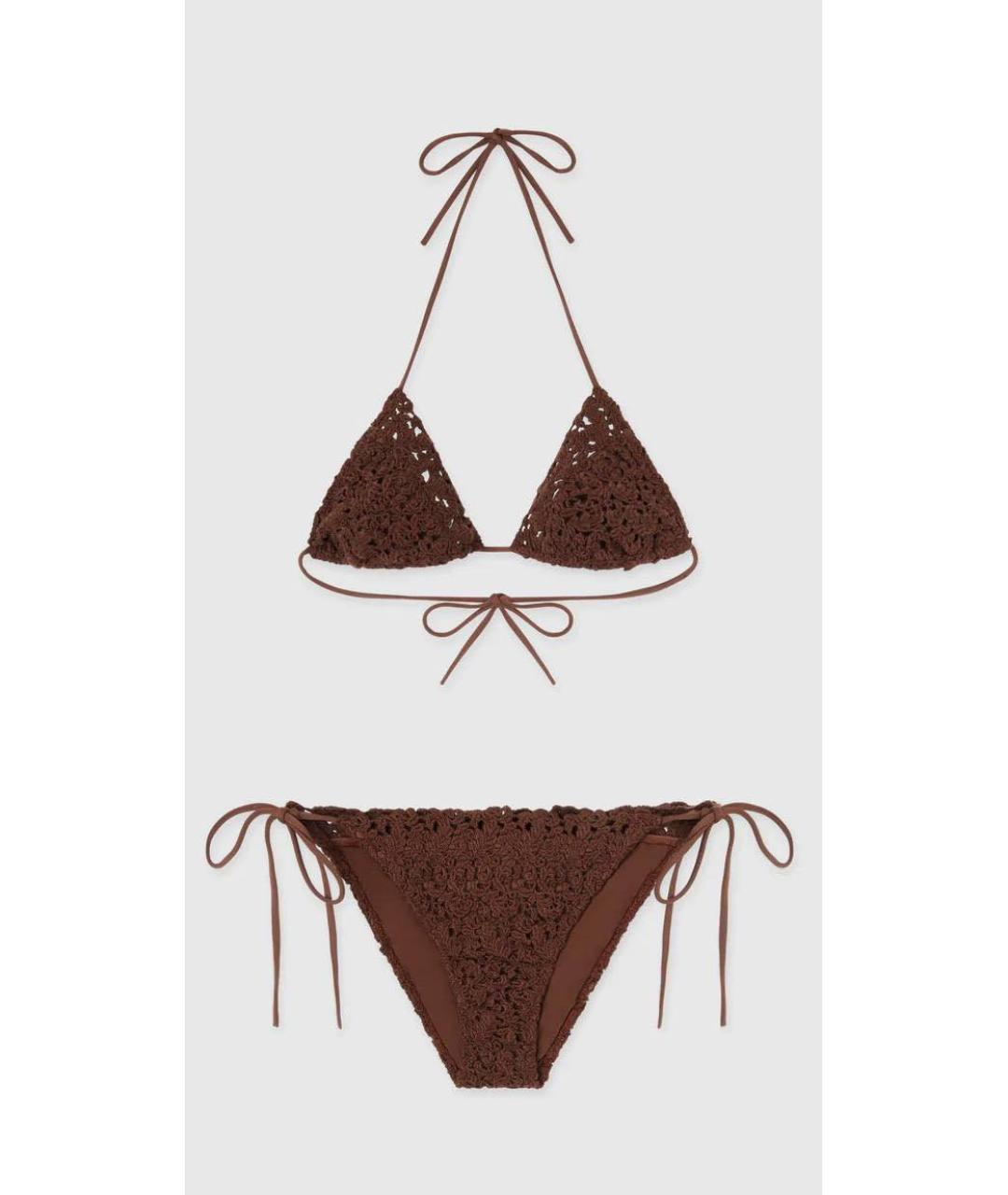 ERMANNO SCERVINO Коричневый хлопковый купальник, фото 6