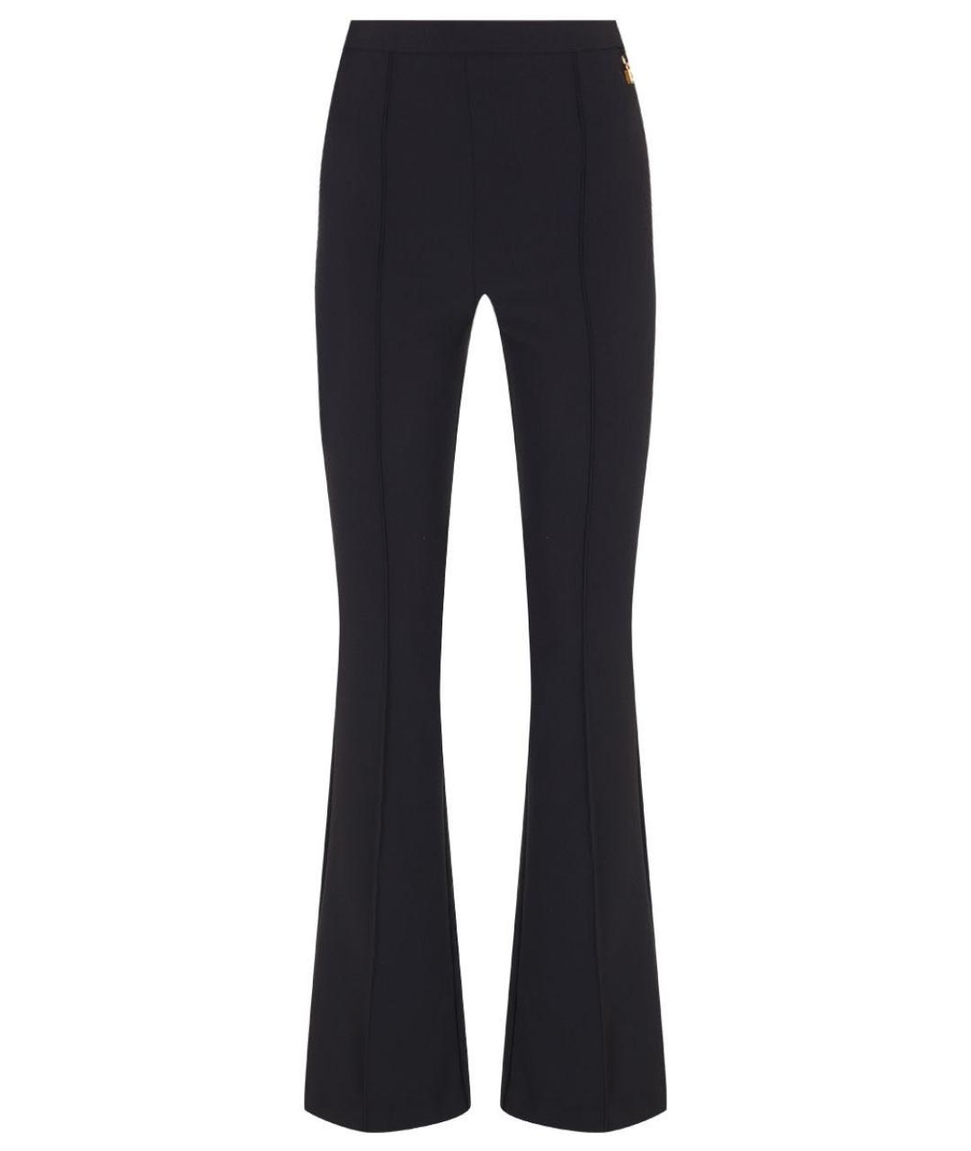 ELISABETTA FRANCHI Черные полиэстеровые брюки узкие, фото 1