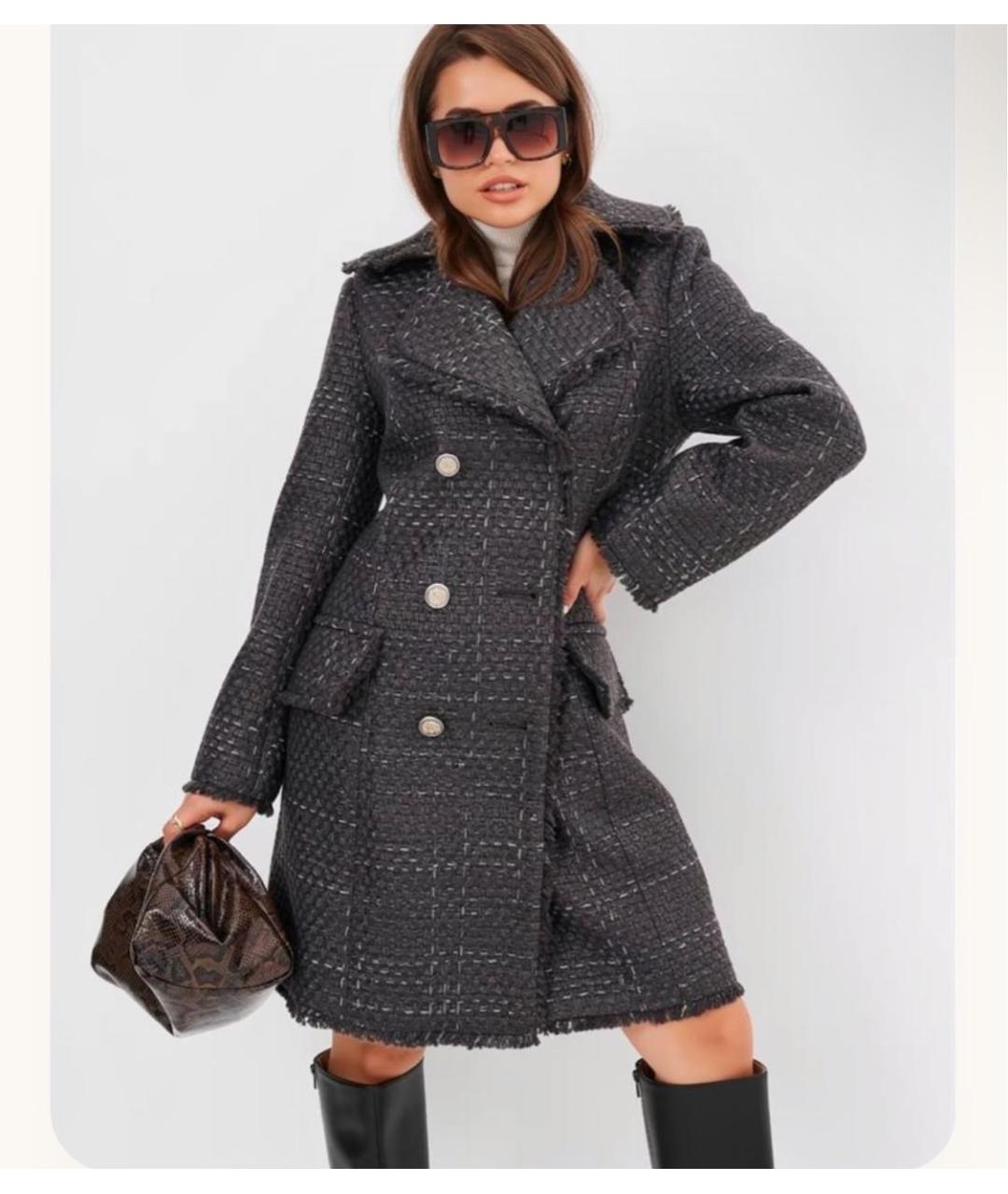 CHANEL Черное твидовое пальто, фото 8