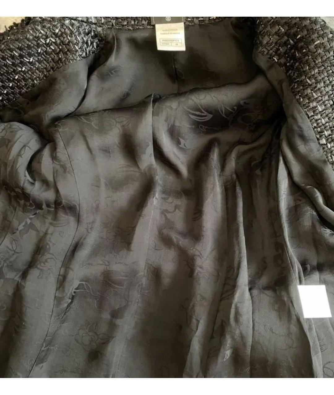 CHANEL Черное твидовое пальто, фото 6