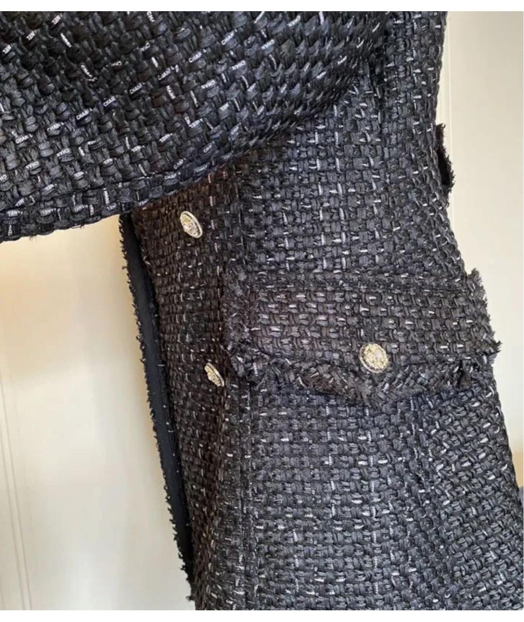 CHANEL Черное твидовое пальто, фото 3