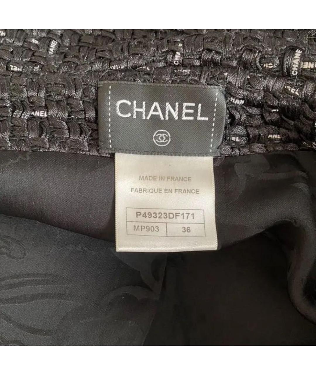 CHANEL Черное твидовое пальто, фото 5