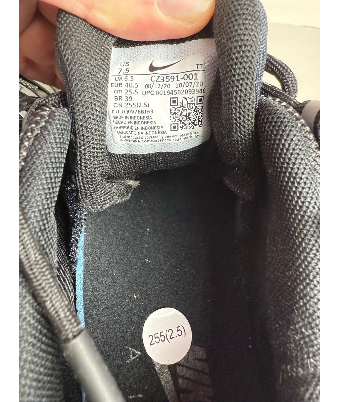 NIKE Черные текстильные низкие кроссовки / кеды, фото 5