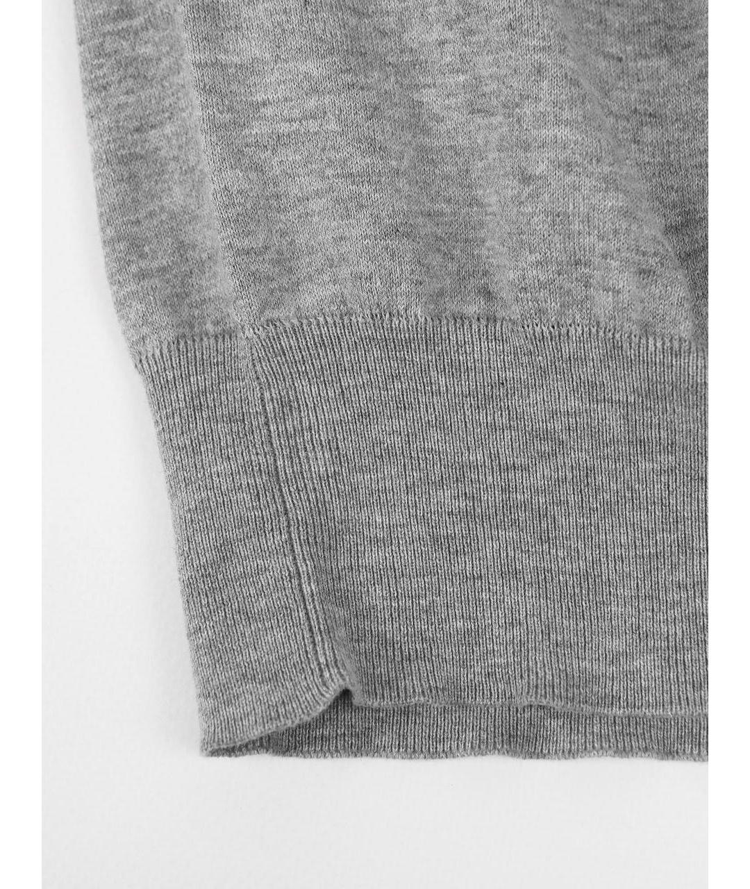 BRUNELLO CUCINELLI Серое хлопковое поло с коротким рукавом, фото 8